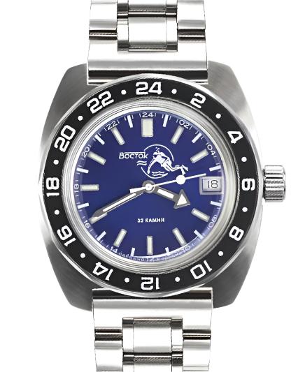 Vostok Amphibia 17004B Automatic 24-hour Watch ScubaDudeStore