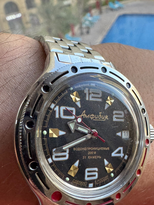 Vostok Amphibia 420335 Military Diver Watch USED | Scubadudestore