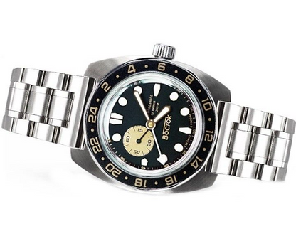 Vostok Amphibia 17098B GMT Watch Batman