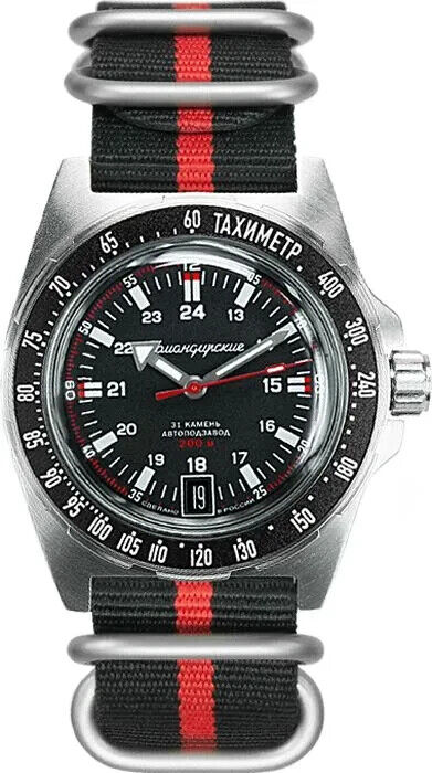 Vostok Komandirskie 95061B Automatic Watch with Tachymeter