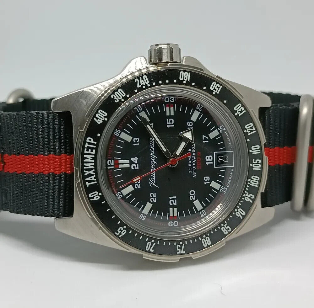 Vostok Komandirskie 95061B Automatic Watch with Tachymeter