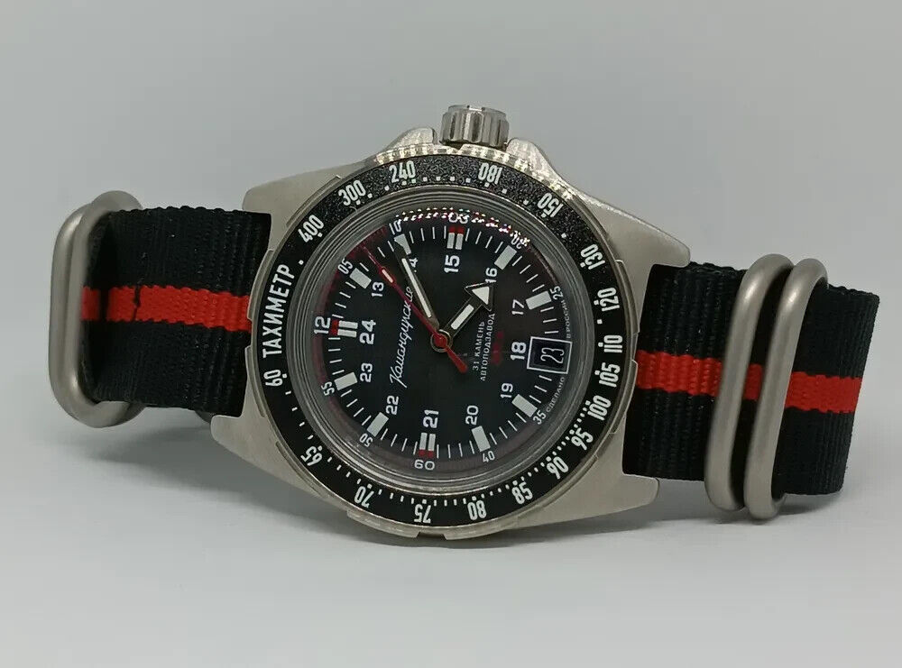 Vostok Komandirskie 95061B Automatic Watch with Tachymeter