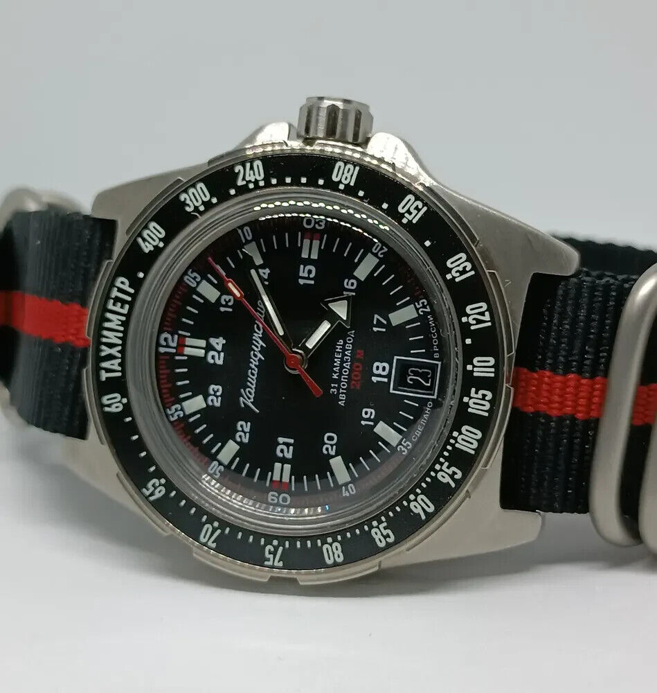 Vostok Komandirskie 95061B Automatic Watch with Tachymeter