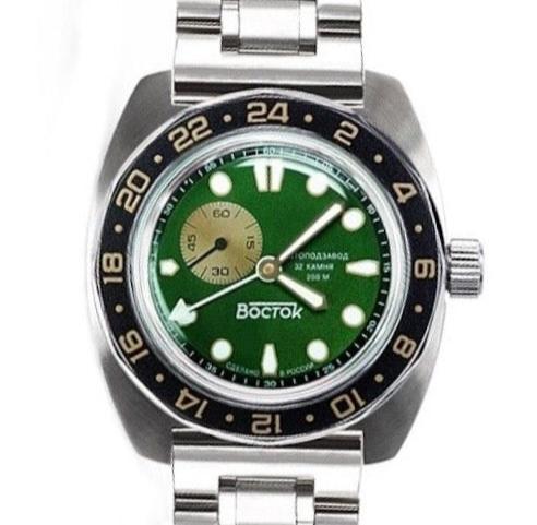 Vostok Amphibia 17099B GMT Watch Batman