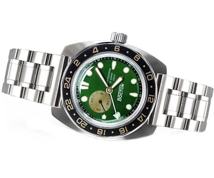 Vostok Amphibia 17099B GMT Watch Batman