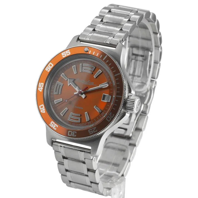 Vostok Amphibia 740383 Orange Automatic Watch | Scubadudestore