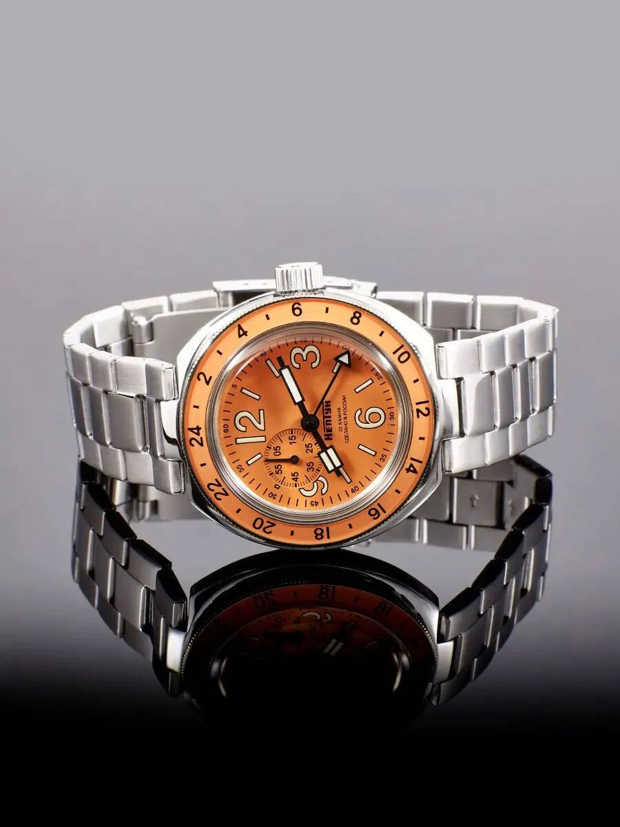 Vostok Amphibia 96075A Neptune GMT Watch | Scubadudestore Vostok Amphibia 96075A Neptune GMT Watch | Scubadudestore