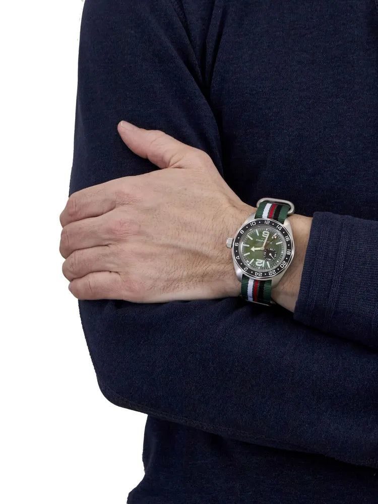 Vostok Komandirskie 03097A GMT Watch Russian Military Automatic | Scubadudestore