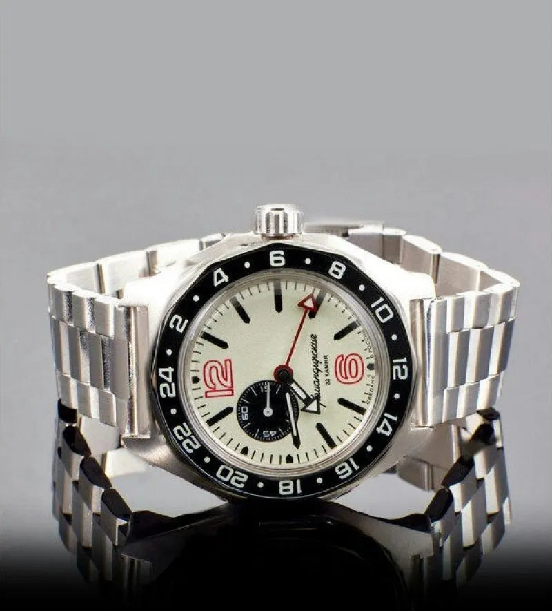 Vostok Komandirskie 03002B Automatic GMT Watch | Scubadudestore