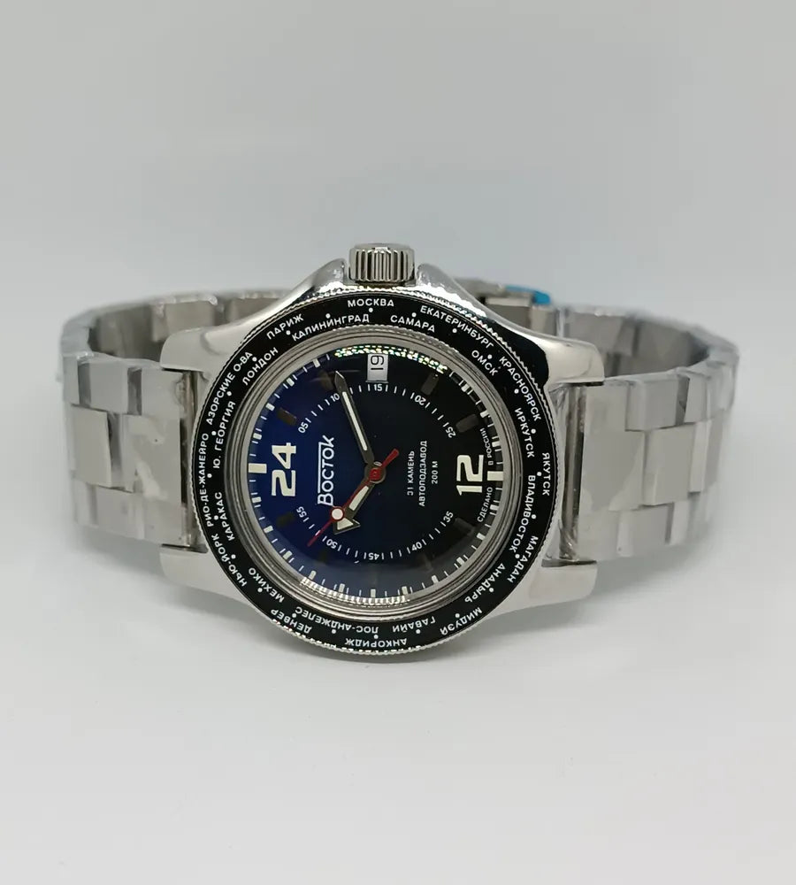 Vostok Amphibia 13025A 24-hour Automatic Watch | Scubadudestore