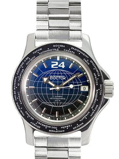 Vostok Amphibia 13027A 24-hour Automatic Watch [Exclusive Vostok Amphibia 13027A 24-hour Automatic Watch [Exclusive