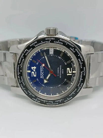 Vostok Amphibia 13025A 24-hour Automatic Watch | Scubadudestore