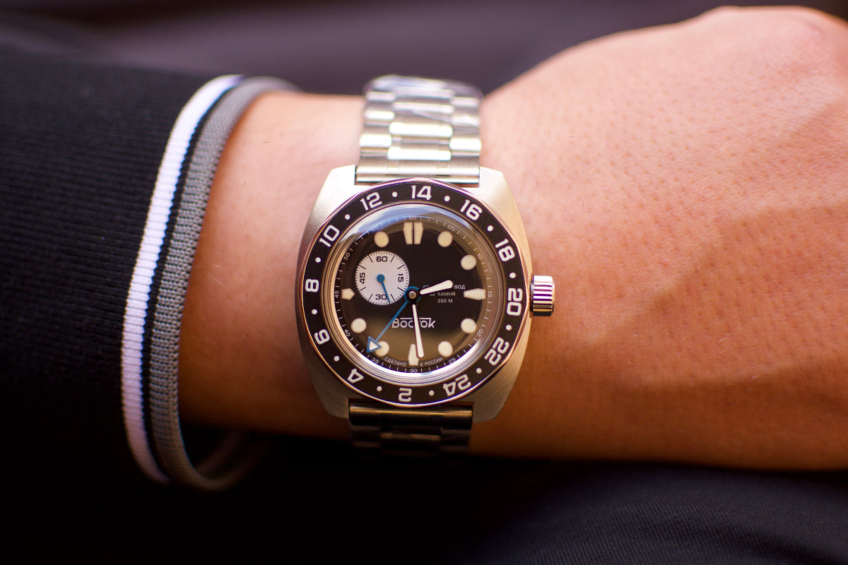 Vostok Amphibia 17037B GMT Batman Watch | Scubadudestore