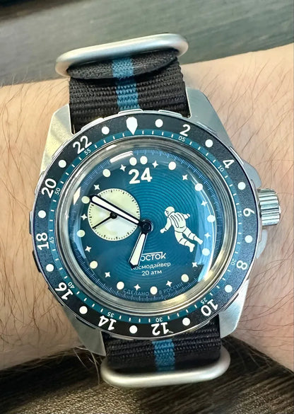 Vostok Amphibia 14038B Luna Dude Watch | Scubadudestore