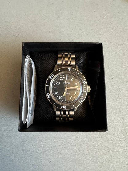 Vostok Amphibia 720076 24-Hour Watch FOR PARTS OR REPAIR