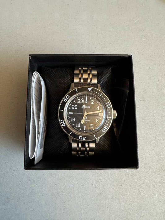 Vostok Amphibia 720076 24-Hour Watch FOR PARTS OR REPAIR