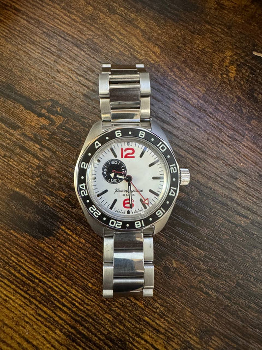 Vostok Komandirskie 03099A GMT Watch USED