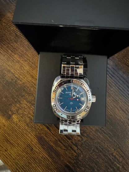 Vostok Amphibia 710059 Scuba Dude Watch For Parts or Repair