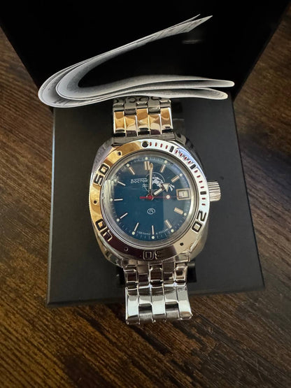 Vostok Amphibia 710059 Scuba Dude Watch For Parts or Repair
