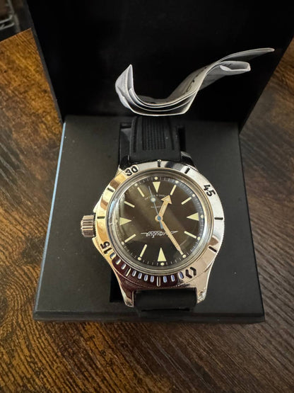Vostok Amphibia 120512 Mechanical Watch For Parts or Repair