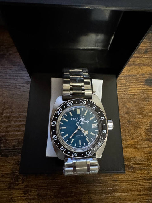 Vostok Amphibia 17003B Automatic 24-hour Used Like New