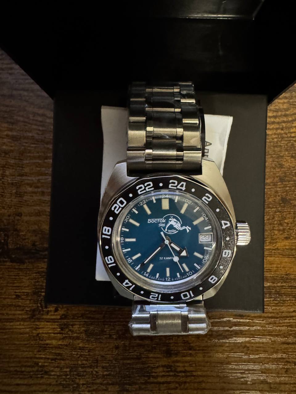 Vostok Amphibia 17003B Automatic 24-hour Used Like New