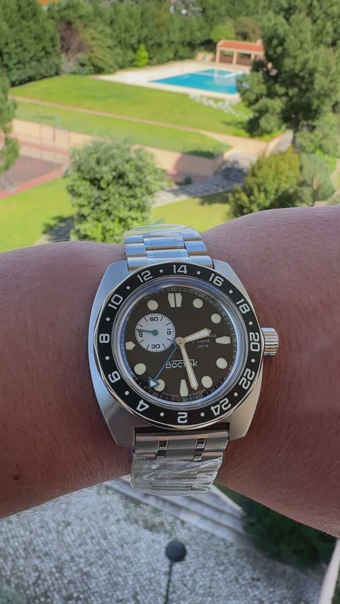 Vostok Amphibia 17037B GMT Batman Watch | Scubadudestore