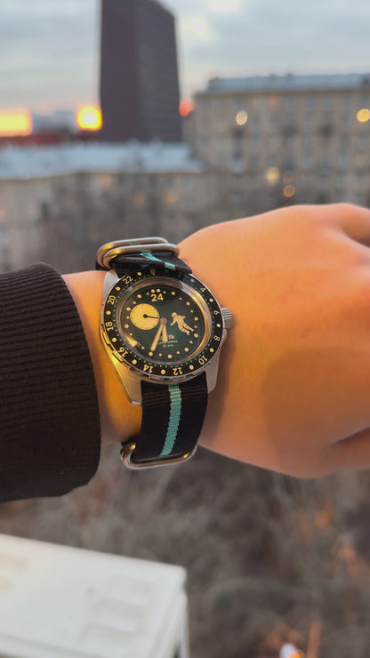 Vostok Amphibia 14038B Luna Dude Watch | Scubadudestore