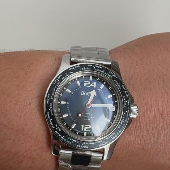 Vostok Amphibia 13025A 24-hour Automatic Watch | Scubadudestore