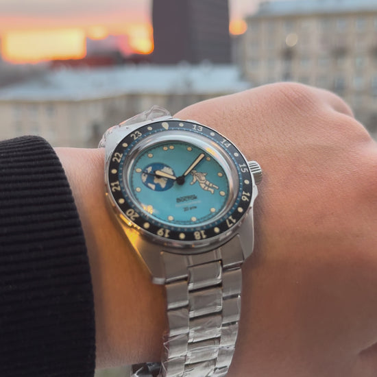 Vostok Amphibia 14031G Luna Dude (Earth) Watch | Scubadudestore