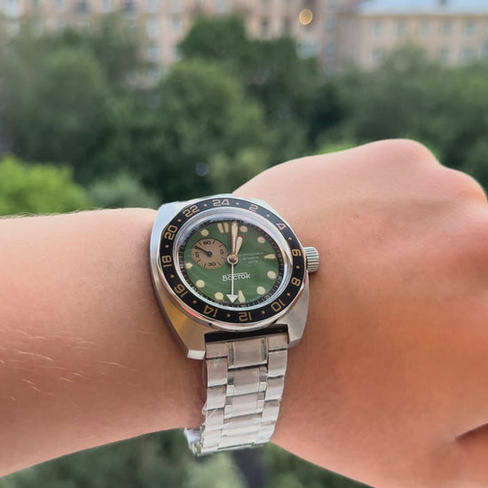 Vostok Amphibia 17099B GMT Watch Batman | Scubadudestore