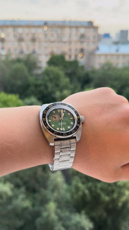 Vostok Amphibia 17099B GMT Watch Batman | Scubadudestore