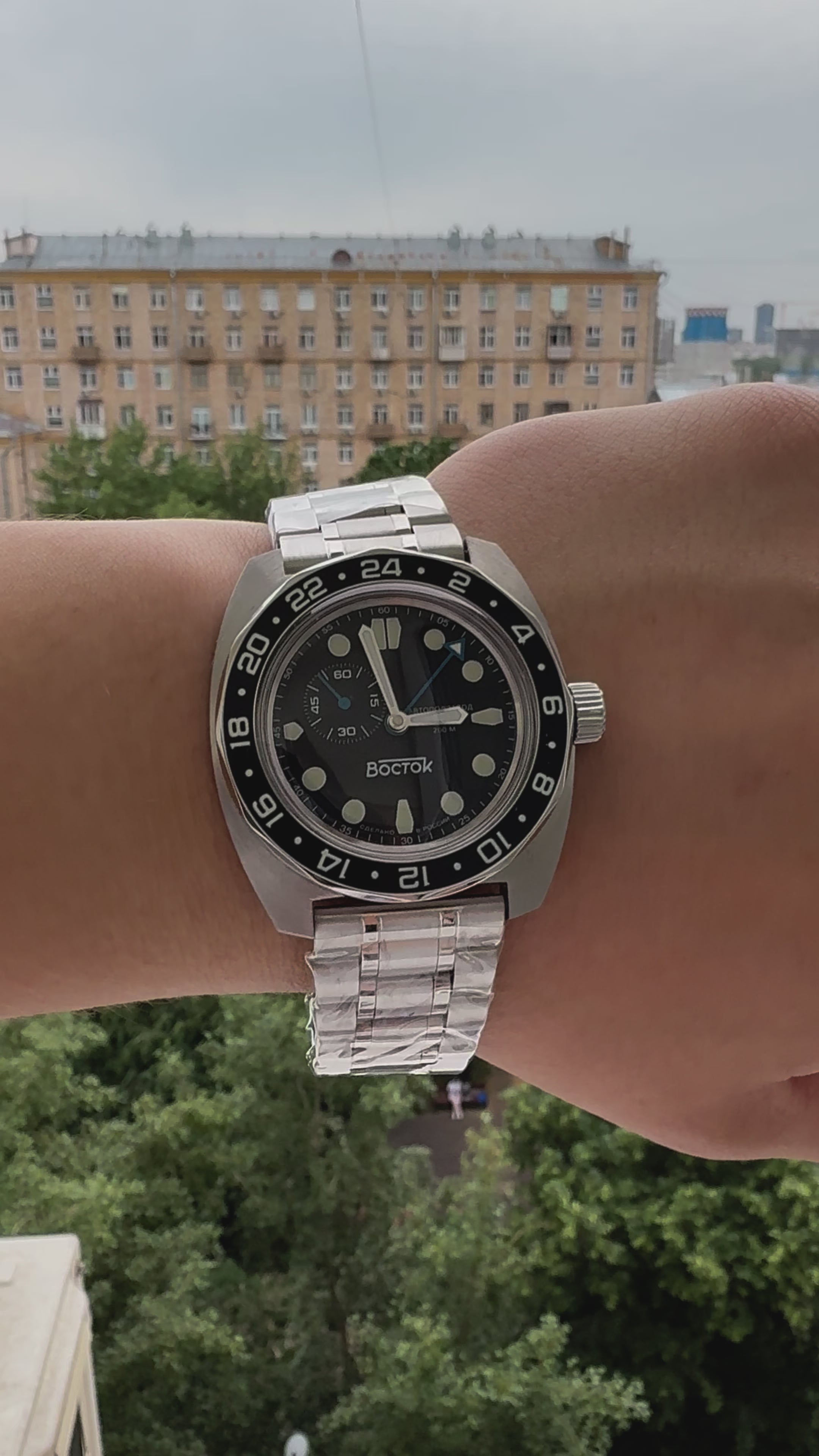 Vostok Amphibia 17036B GMT Batman Watch | Scubadudestore