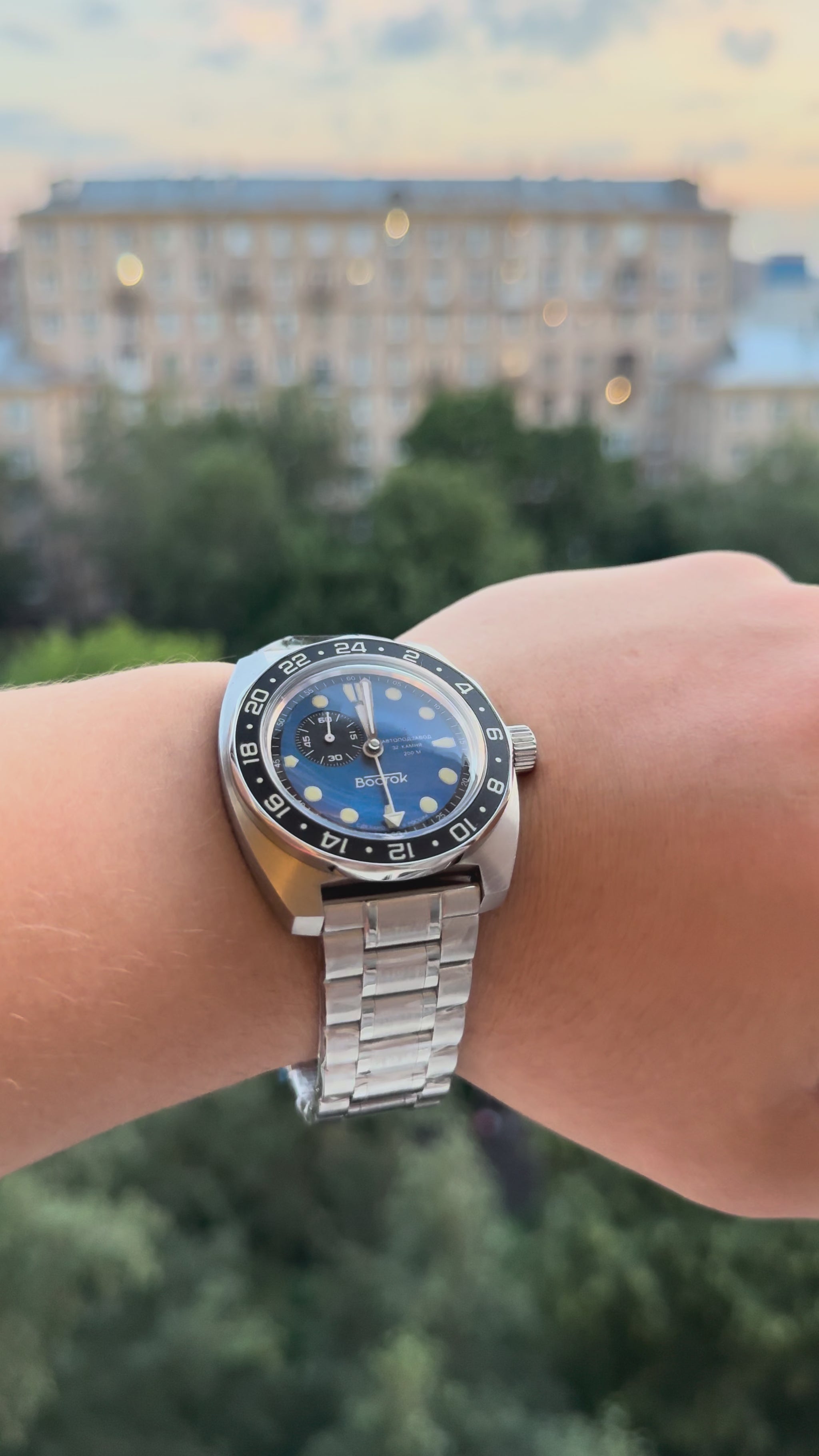 Vostok Amphibia 17035B GMT Batman Watch | Scubadudestore