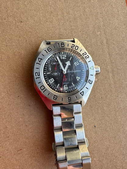 Vostok Komandirskie 650539 GMT Watch USED | Scubadudestore
